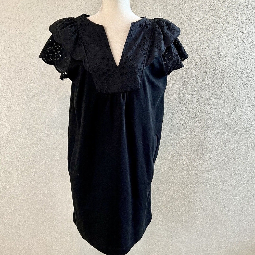 Grey State Mini Dress Womens 0 Extra Small Black Ruffle Sleeve Anthropologie